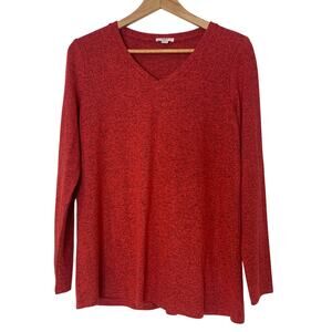 NZT Nic + Zoe Super Soft Red Heathered Long Sleeve Top